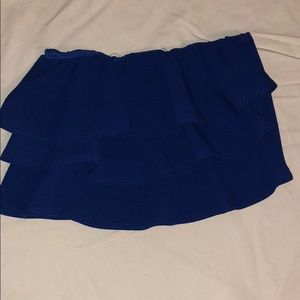 Three ruffle blue Crop Top